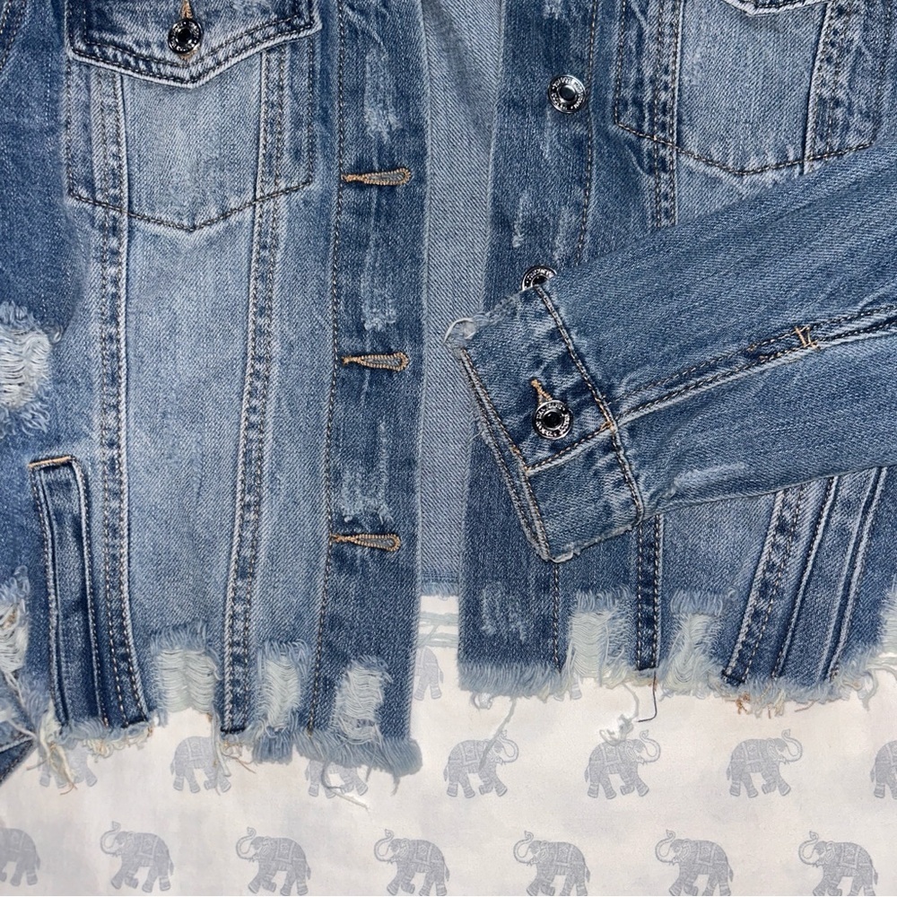 Denim Distressed Jacket - Picture 2 of 3